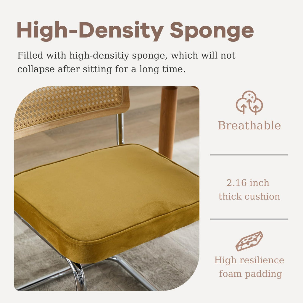 Cesca Dining Chair Set of 4, Chair with Natural Cane Back (Gold)