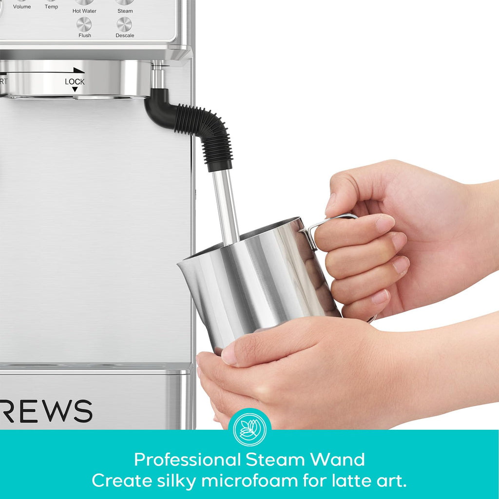 Espresso Machine with Built-in Grinder and Steam Wand