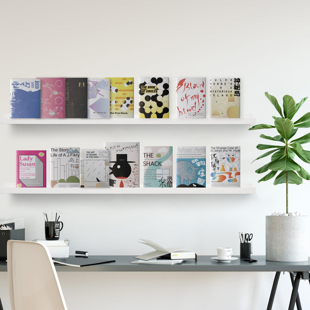 Picture Ledge Shelf Narrow, Floating Shelves for Wall, Photo Shelves With Lip