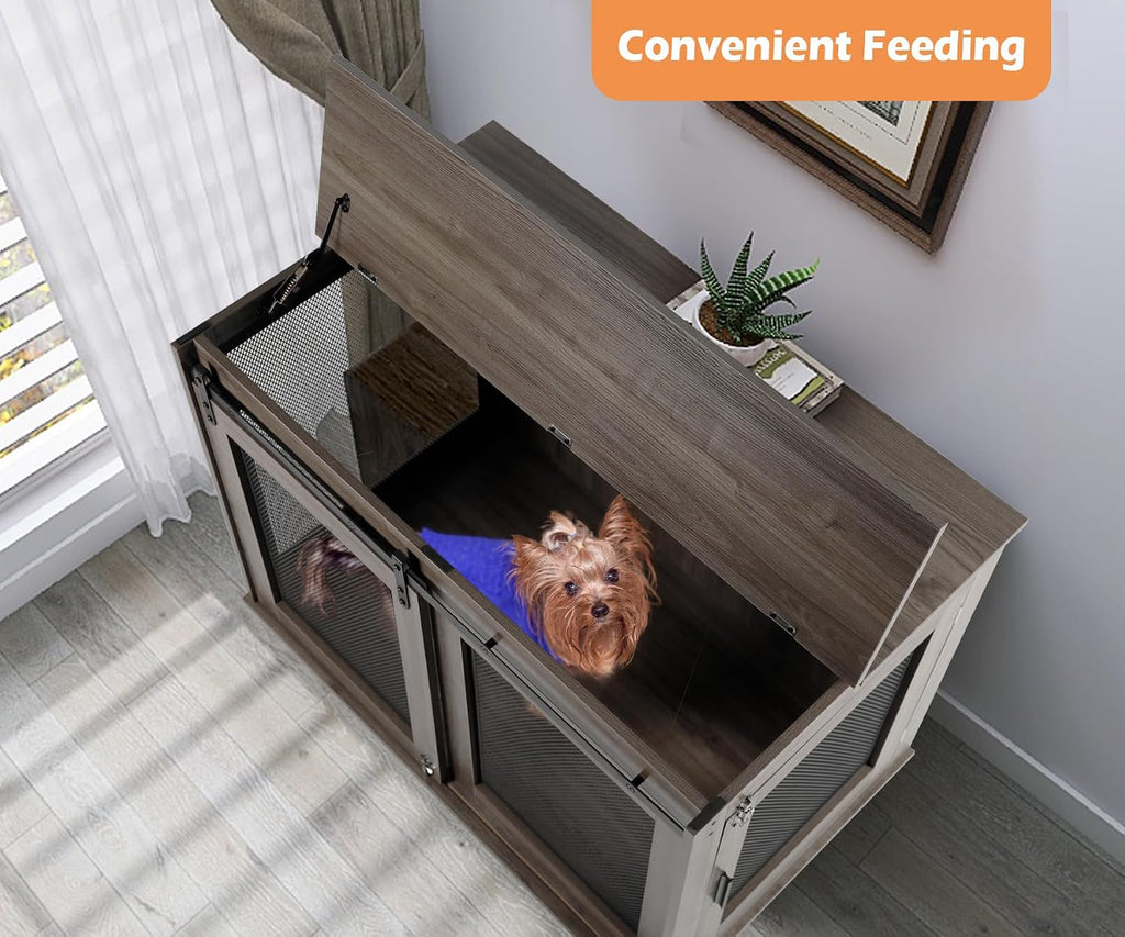 Grey Heavy Duty Wooden XXL Dog Crate Furniture for Extra Large Dogs