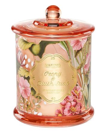 Peony Blush Suede Non Toxic Large Soy Candle, 12.7oz Summer Scent