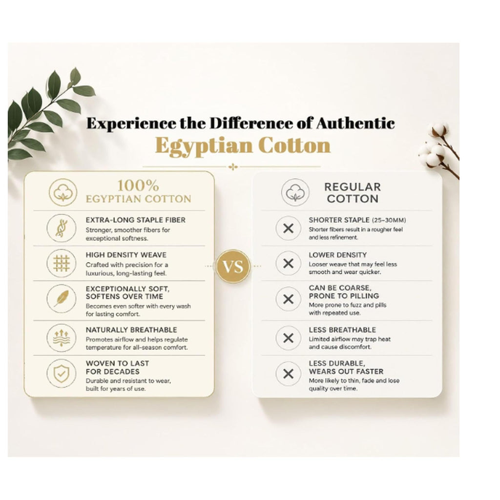 Egyptian Cotton 400 Thread Count Bed Sheet Set, 1 Elastic Deep Pocket Fitted Sheet, 1 Flat Sheet, 1 Pillowcase, Soft