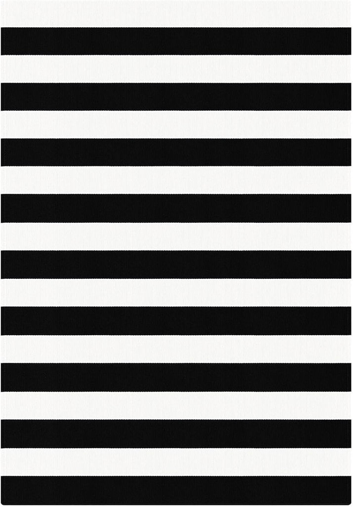 Black and White Striped Rug Woven Washable Front Door Rug