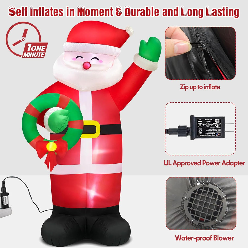 12 FT Giant Inflatable Santa Claus Christmas Outdoor Decorations