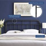 Alessia Modern Farmhouse Metal King Headboard in Black