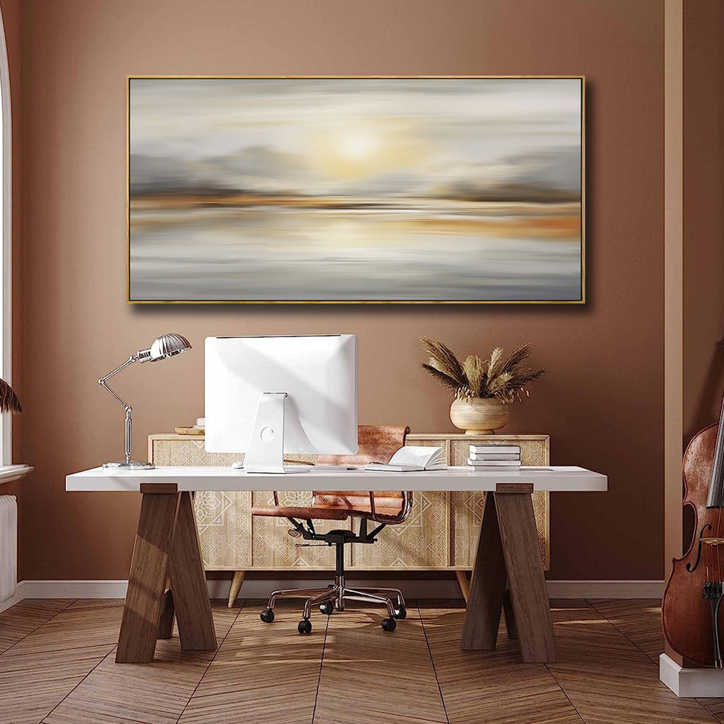 Framed Wall Art Abstract Seascape Canvas Printing Wall Decor Artwork Bedroom Dining Room Home Office Decor 24"x48"