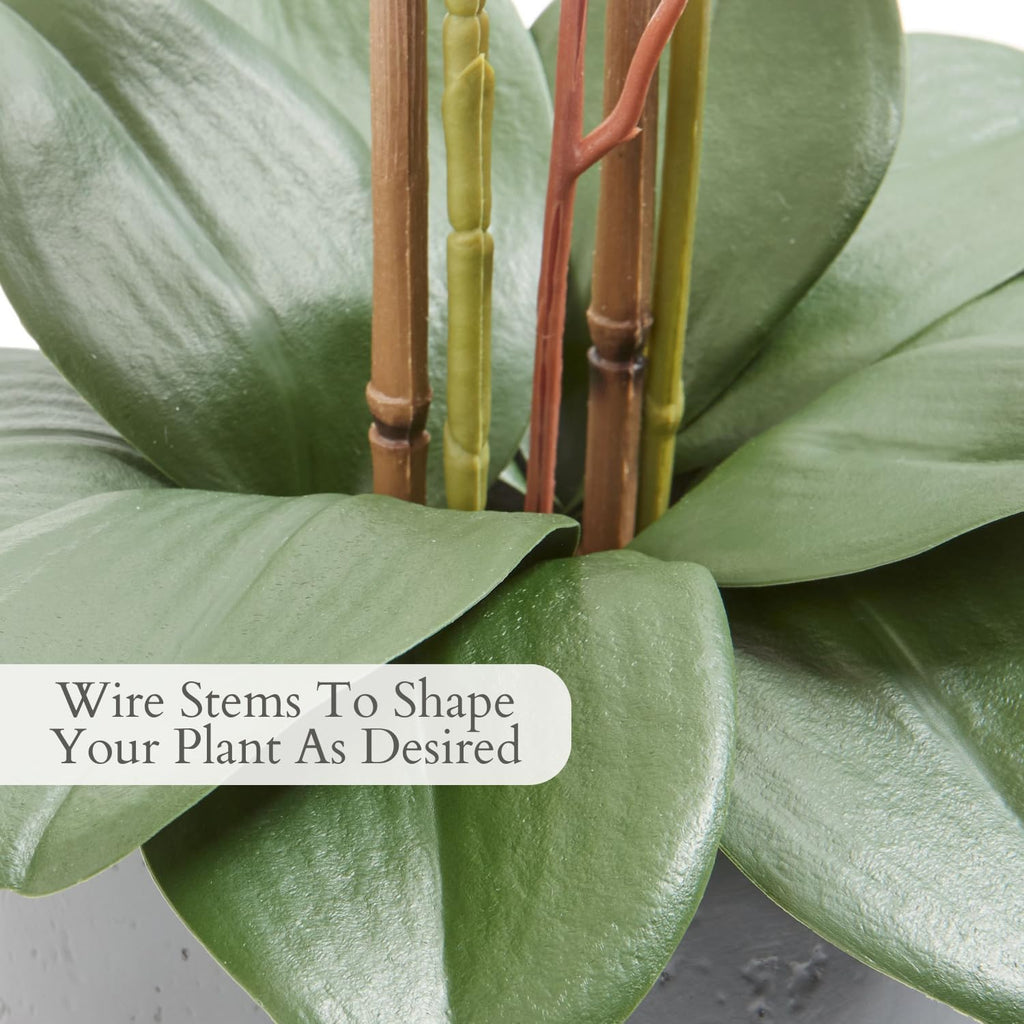 Faux White Orchid Plant, 25 in, Grey, Home Decor
