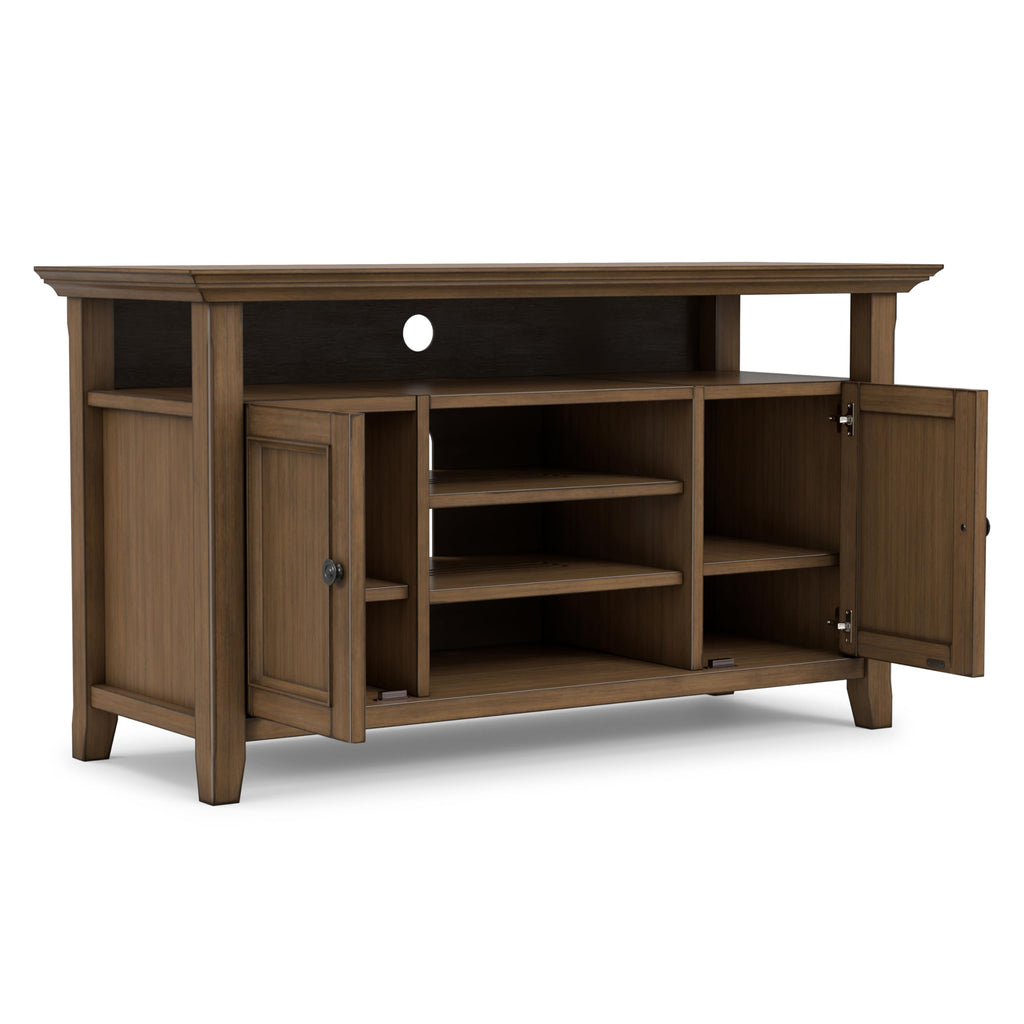 Amherst 54" Wide Wood TV Stand in Rustic Natural Aged Brown