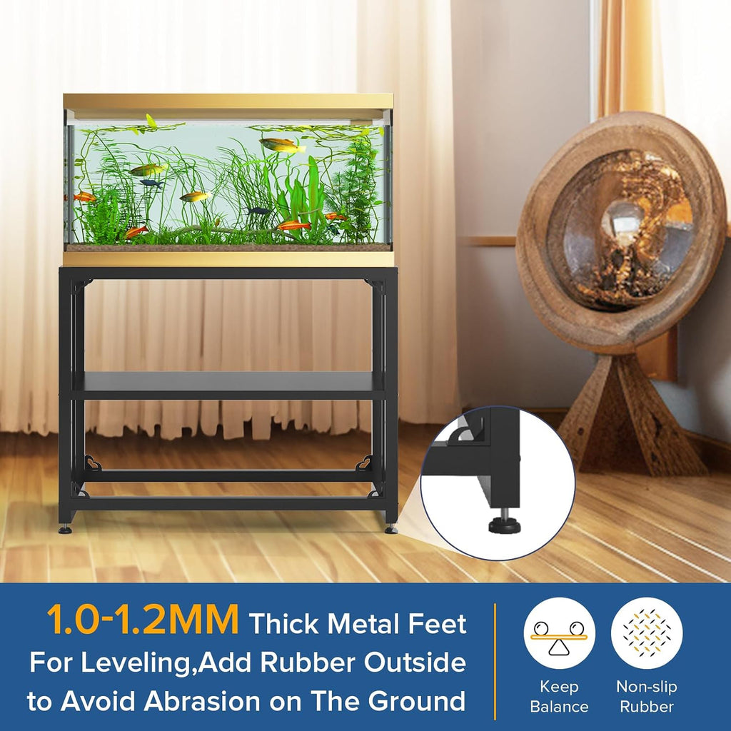 Fish Tank Stand 40 Gallon, Metal Aquarium Stand 36.5" L x 18.5" W*29.5"H, Double-Layer Storage Design, Suitable Use