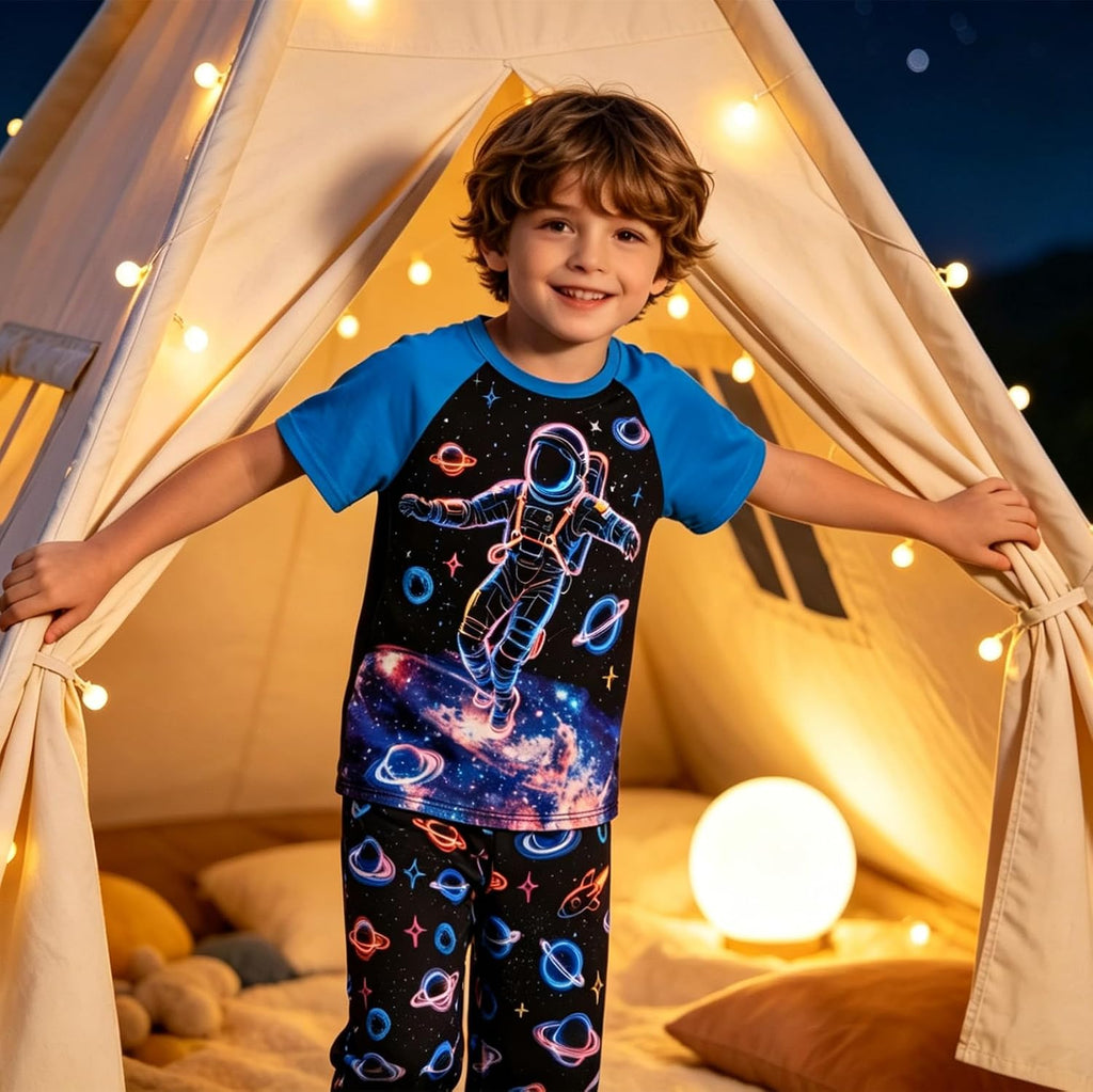 Boys Pajamas 2 Piece Kids Summer Pjs Loose Fit