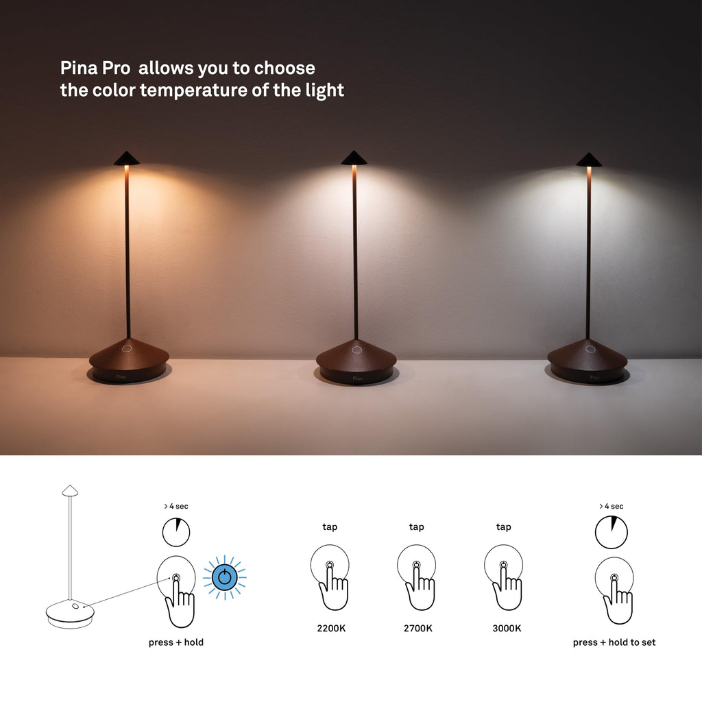 Pina Pro, Rechargeable Cordless Lamp, Black