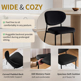 Black Dining Chairs Set of 2 Velvet Upholstered Dining Room Chairs Wide Seat Filled with 58D Memory Foam Modern