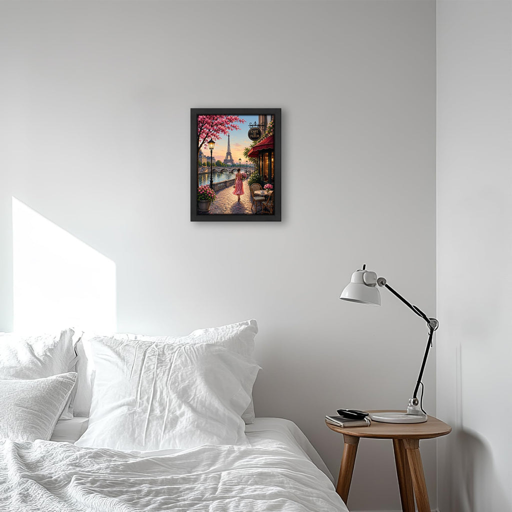 Paris Eiffel Tower Decor Wall, Romantic Seine River Picture 16"x24"