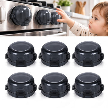 Stove Knob Covers for Child Safety Pack of 6 - Baby Proof Stove Knob Covers, Heat Resistant Gas Stove Knob Locks