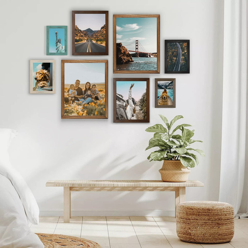4x6 Picture Frame, Pack of 2 Photo Frame with Real Glass, Solid Wood Rustic Picture Frames 4x6 Display for Wall Decor
