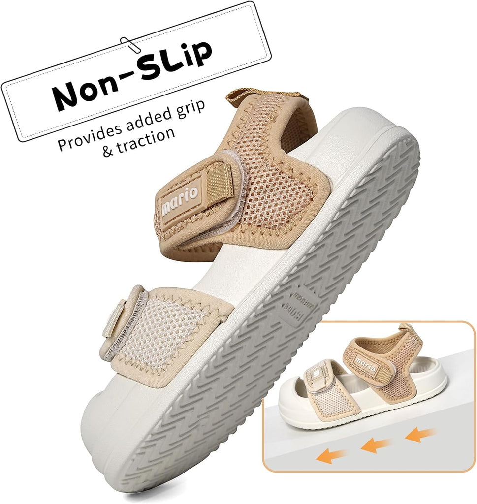 Kids Sandals Boys Girls Summer Outdoor Non-slip Athletic Sandals Closed Toe Adjustable Sandal Lightweight Beach