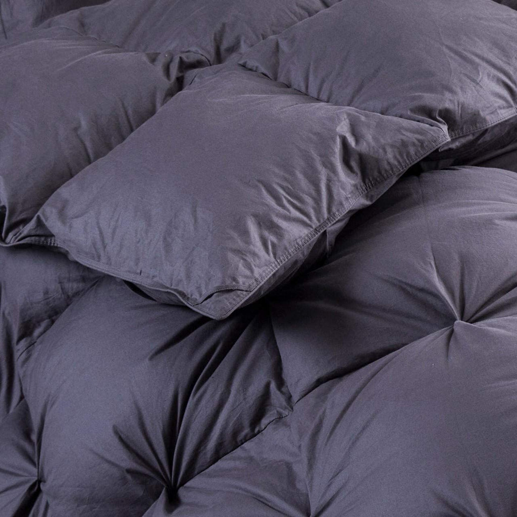 Luxurious Goose Down Feather Comforter Duvet Insert, Classic Pinch Pleat Style, 750+ Fill Power, 60 oz. Fill Weight