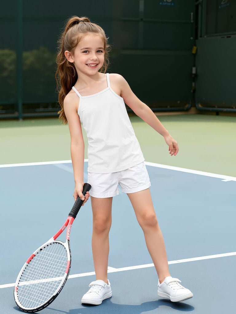 6 Pack Toddler Girls Tank Top Soft Solid Sleeveless Cami Undershirts