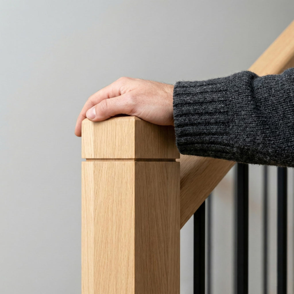 Stair Newel Post Kit 3"x3"x48" with Hardware & 2 Wood Plugs for a Hidden