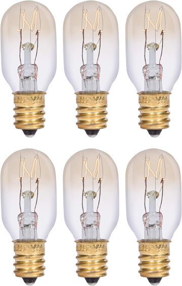 T6.5 25W Replacement Bulb E12 Candelabra Base 2700K, 6 Pack