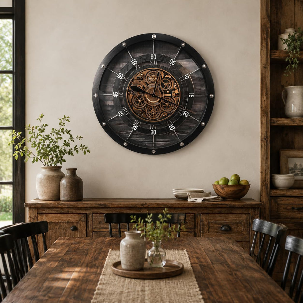 30" Large Wall Clock, Black