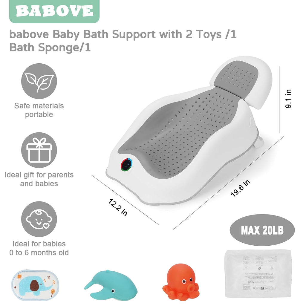 Baby Bath Support | Newborn Bathtub,Ideal for Babies Less Than 6 Months Old with Thermometer Baby Bather, Baby tubs