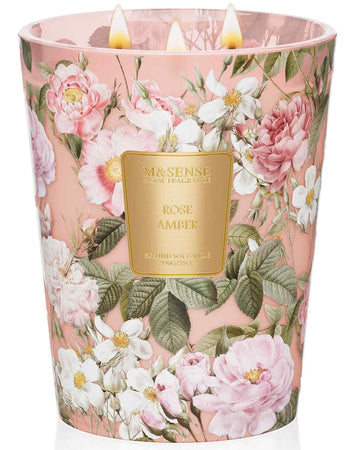 Rose Amber Soy Candle, 35oz 3-Wick, Romantic Women's Gift