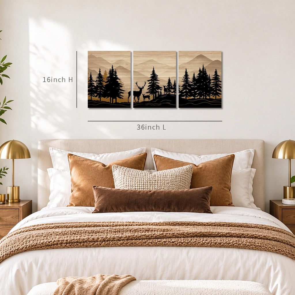Deer Wall Art Cabin Decor Rustic Farmhouse Bathroom Decor