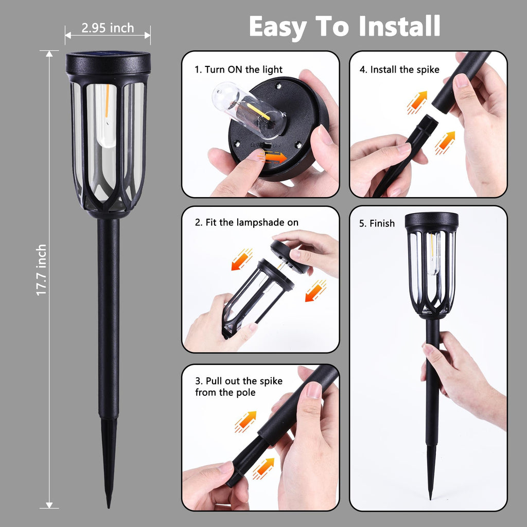 8 Pack Solar Pathway Lights,Warm White