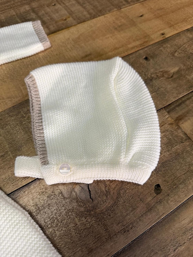 Piece Knitted Romper Set Sweater Hat Infant Boys Girls Overalls Soft Outfit Long Sleeve - Made in Spain