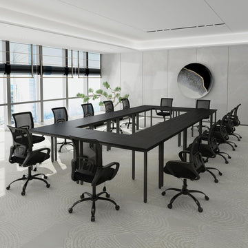 Conference Tables 23ft Office Computer Desk for Meeting Room Study Writing Printer Podcast Table for 24 People Modern