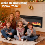 50 Inch Electric Fireplace Insert & Wall Mounted, Smart WiFi/Alexa Control, 1500/750w Heater, 12 Flame Colors, Remote