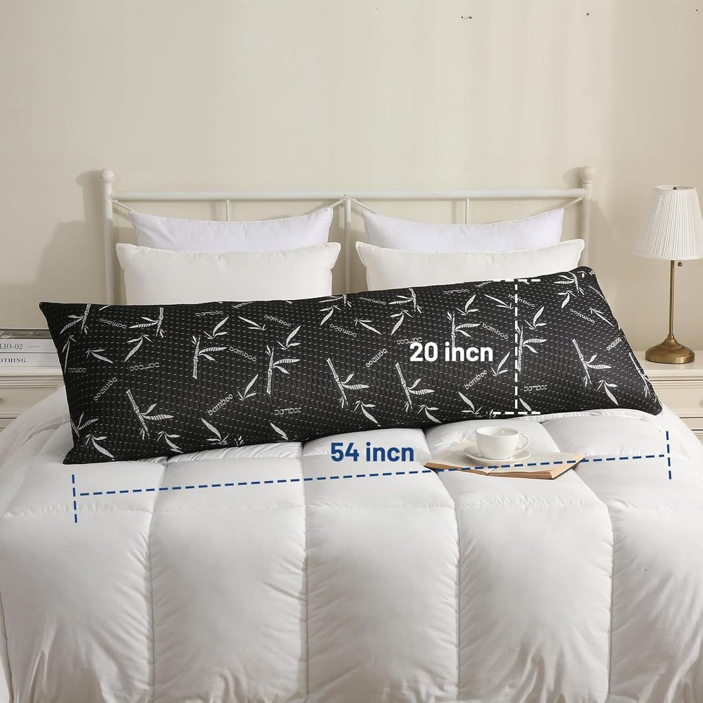 Full Body Pillow with Removable Pillowcase for Adults,(Memory Foam Filling)(Long Pillow for Side Sleepers) (Fluffy