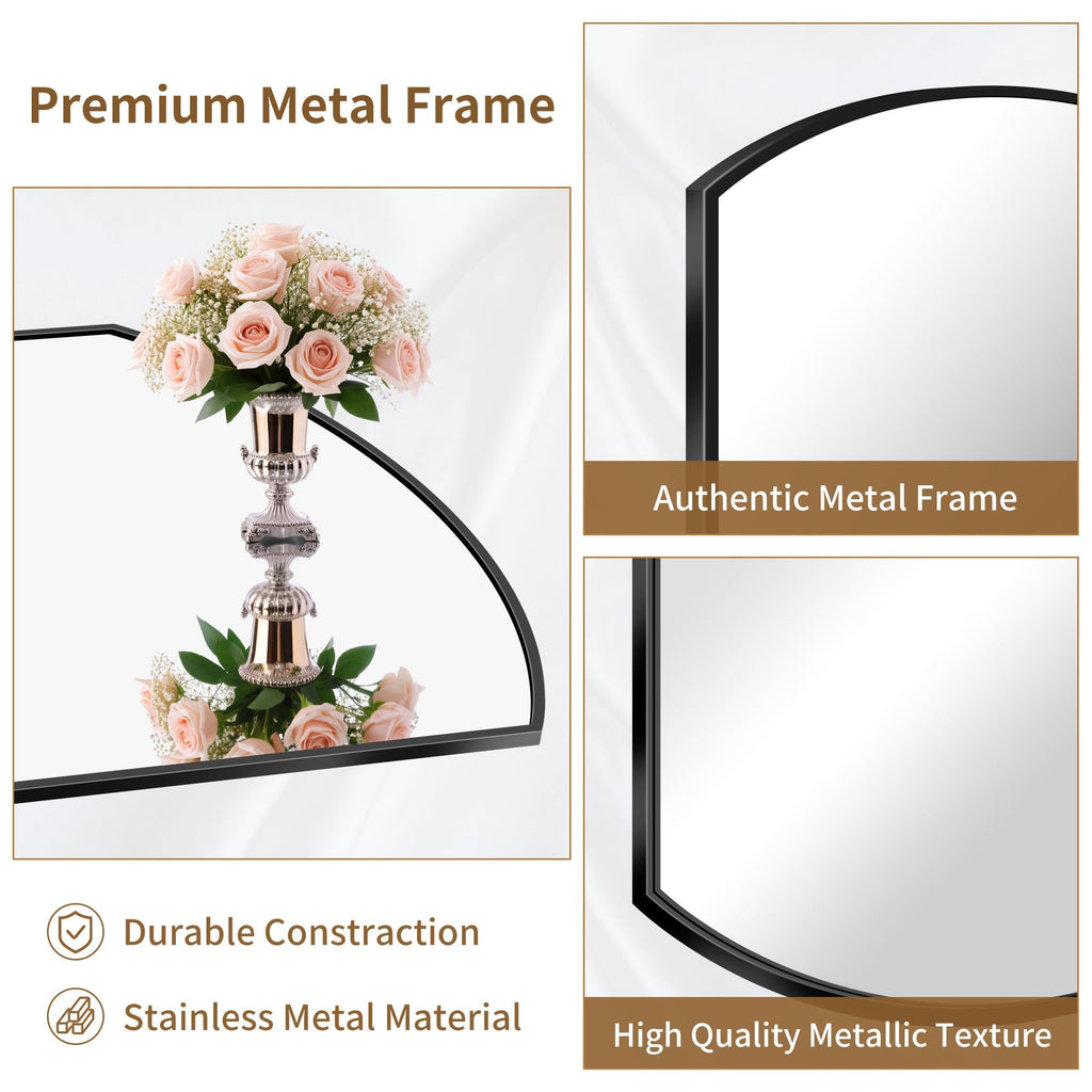 Bathroom, 20x40 Inch Black Oval Wall Mounted with Thin Metal Frame, Modern Bathroom Vanity Mirrors for Over Sink