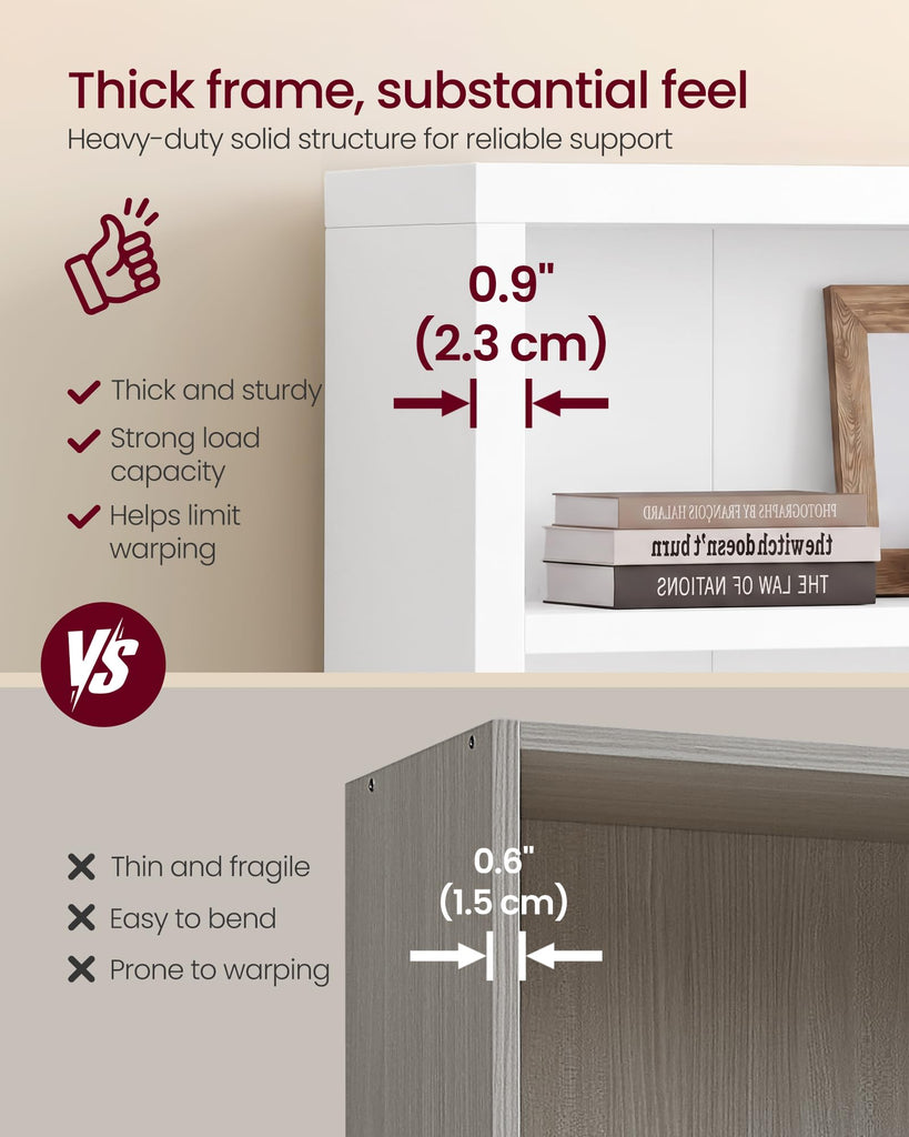 6-Tier Bookshelf, Minimalist Bookcase with Adjustable Shelves