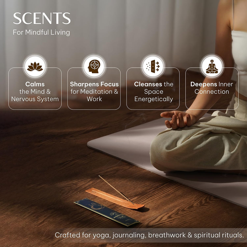 Mystical Guide Incense Sticks Variety (120 Insence-Sticks) with Holder: Patchouli, Lavender, Sandalwood - Set of 6