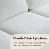 Karl home U-Shape Sectional Sofa Couch 111" Modern 4-Seat Sofa with Chaises Chenille Fabric Upholstered Covertible