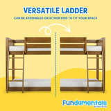 Fundamental Twin Low Bunk Bed, Kids Solid Wood Modern Bed Frame with Strong Wooden Slats, Non-Toxic Finishes