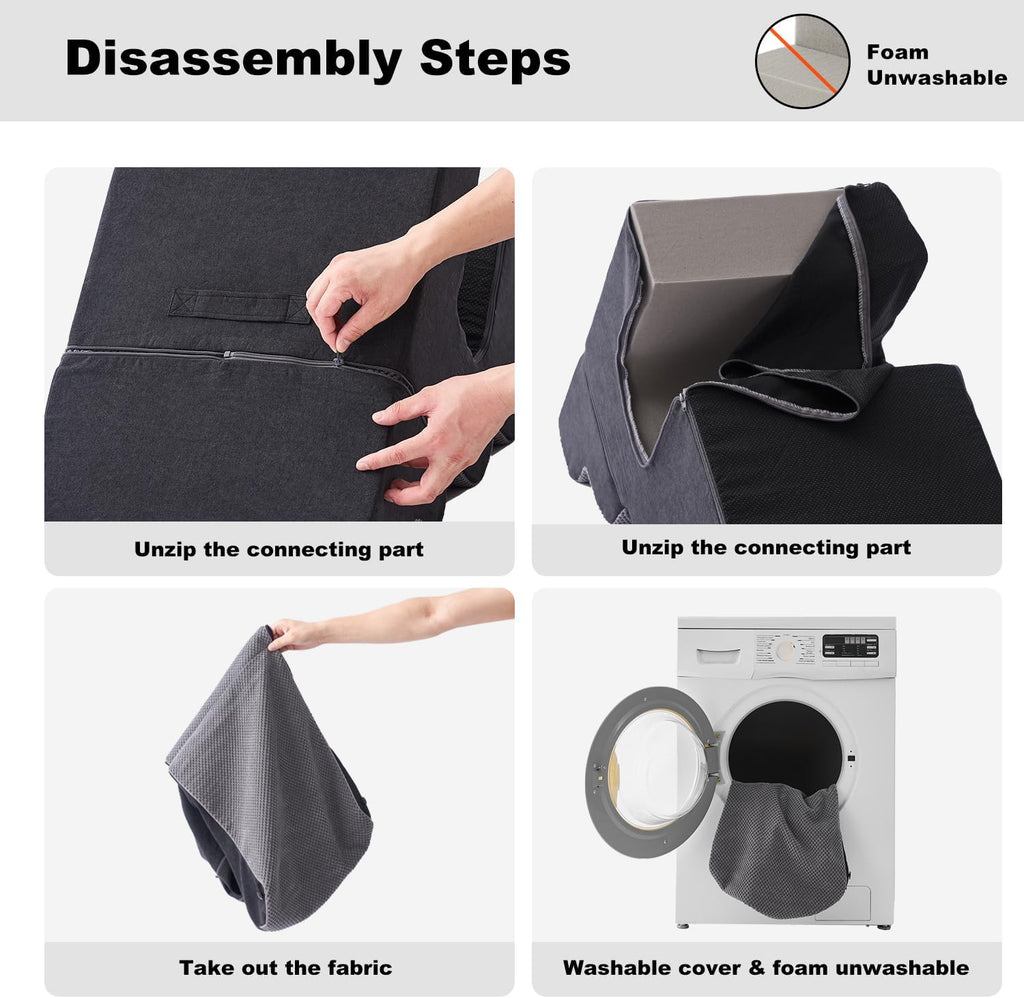 Dog Ramp for Large Dogs with Tunnel, 24" H 5 Steps for High Bed