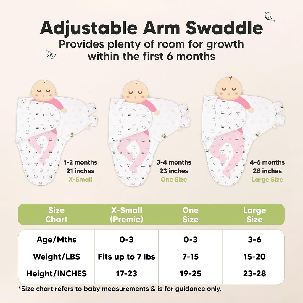 3pk Organic Swaddles for Newborns Girls, Boys & Hats (Nordic, )