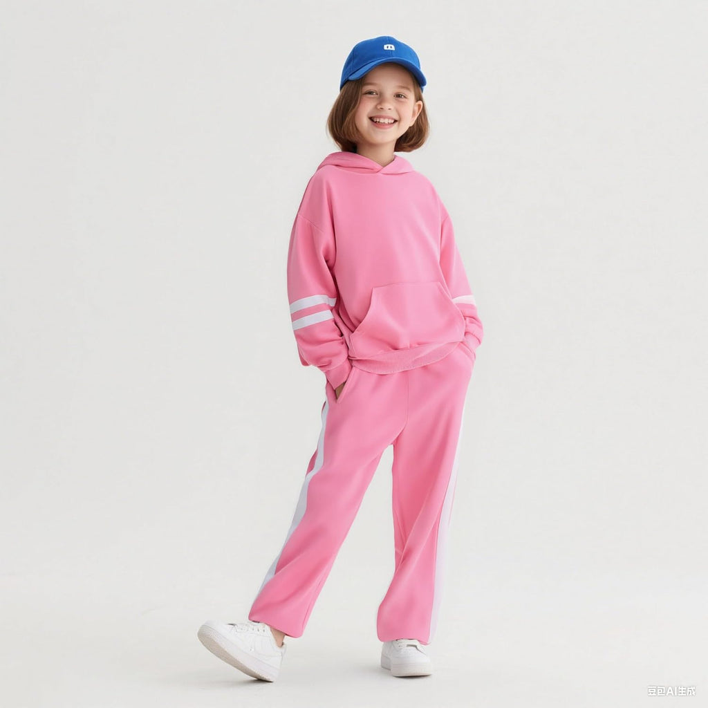 Sweatsuit Set Cute Hooded Sweatshirt & Jogger Pants with Pocket Casual Outfuts Set