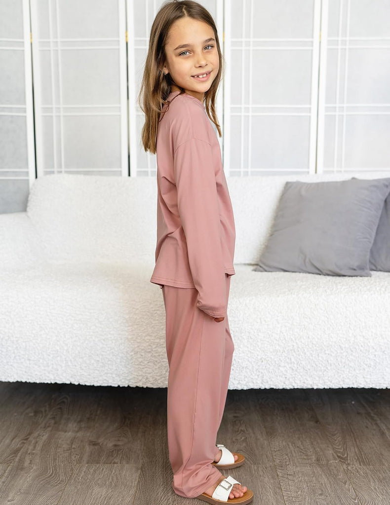 Girls Pajamas Cute Long Sleeve and Pants Pjs Set Kids Sleepwear