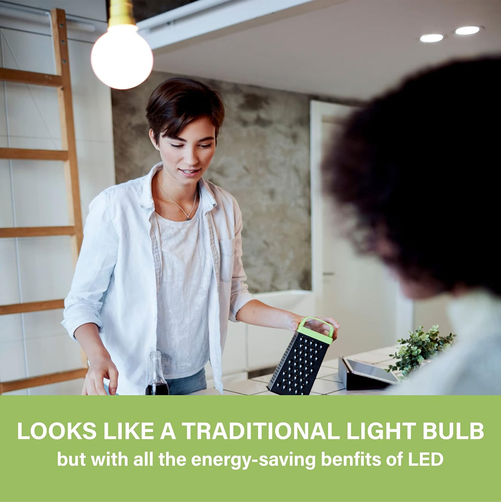 G25 LED Globe Light Bulb,Dimmable Vanity Light Bulb 60W Equivalent, E26 LED Filament Frosted Glass Bulb 5000K