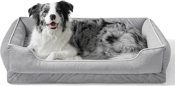 Orthopedic Dog Bed for Medium to Large Dogs & Cats, Memory Foam Dog Bed with Washable Removable Cover, Top-Grade