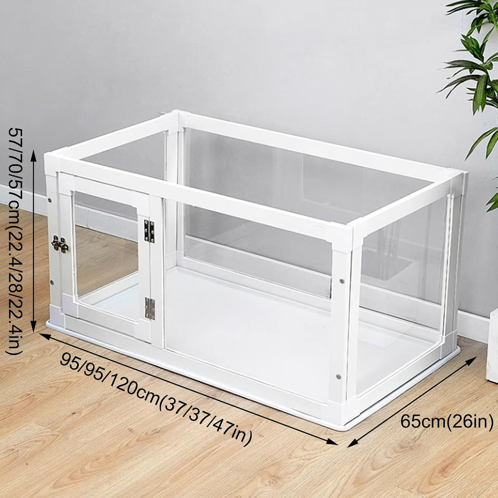 Transparent dog fence, indoor panoramic dog crate, Household Small and Medium Dog Crate, Heightened and reinforced