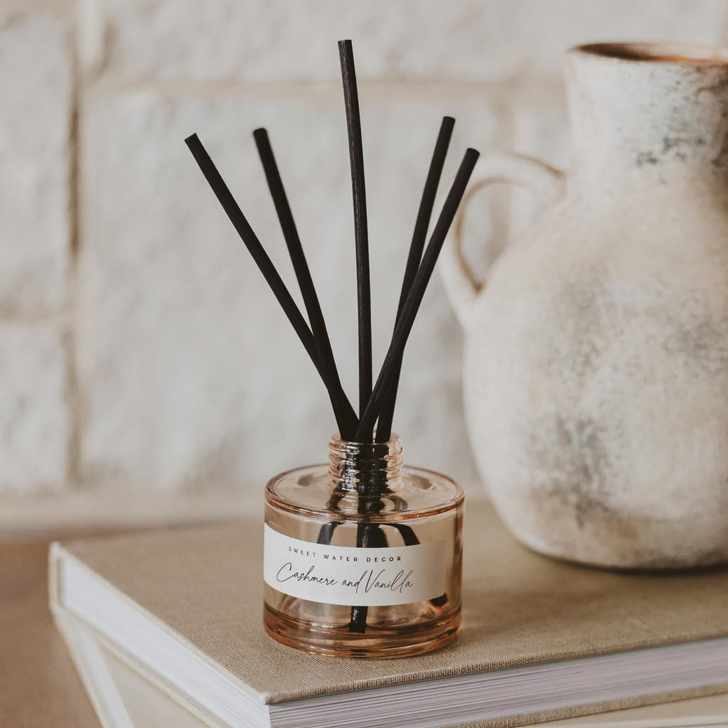 Cashmere and Vanilla Reed Diffuser - Room Decor Aesthetic with Long-Lasting Premium Fragrance of Milky Coconut
