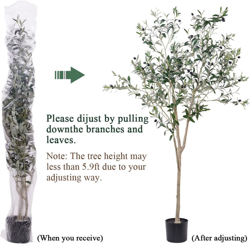6FT Artificial Olive Tree Indoor Decor with Planter
