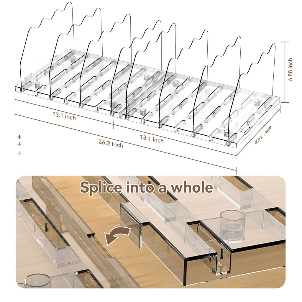 Adjustable Shelf Dividers for Closet, Purse Organizers for Bag, Clear