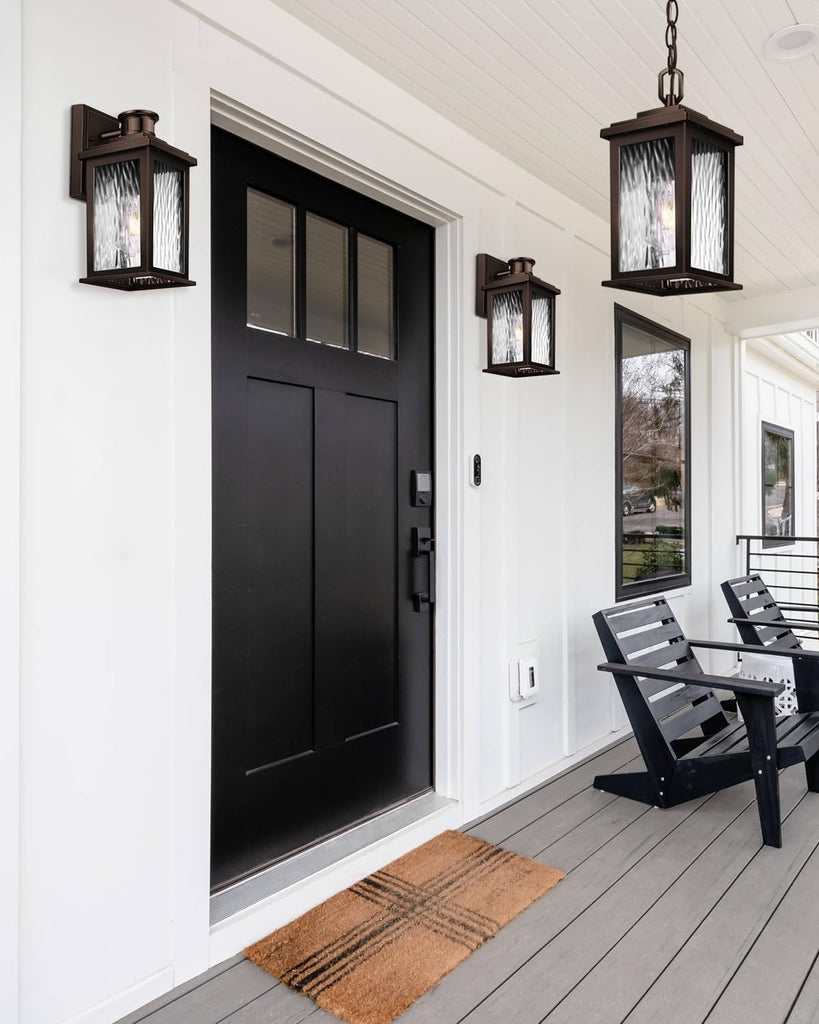 VIANlS Oil Rubbed Bronze Outdoor Pendant Light, 1 Pack Outdoor Chandelier for Porch
