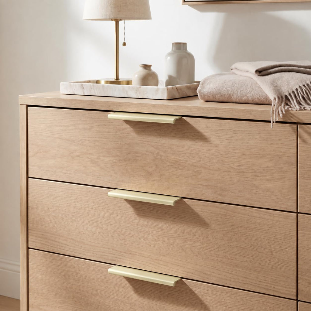 10 Pack 5 inch(128mm) Hole Center Brushed Gold Finger Edge Pulls Drawer pulls Matte Gold Finger Edge Pull Solid Zinc